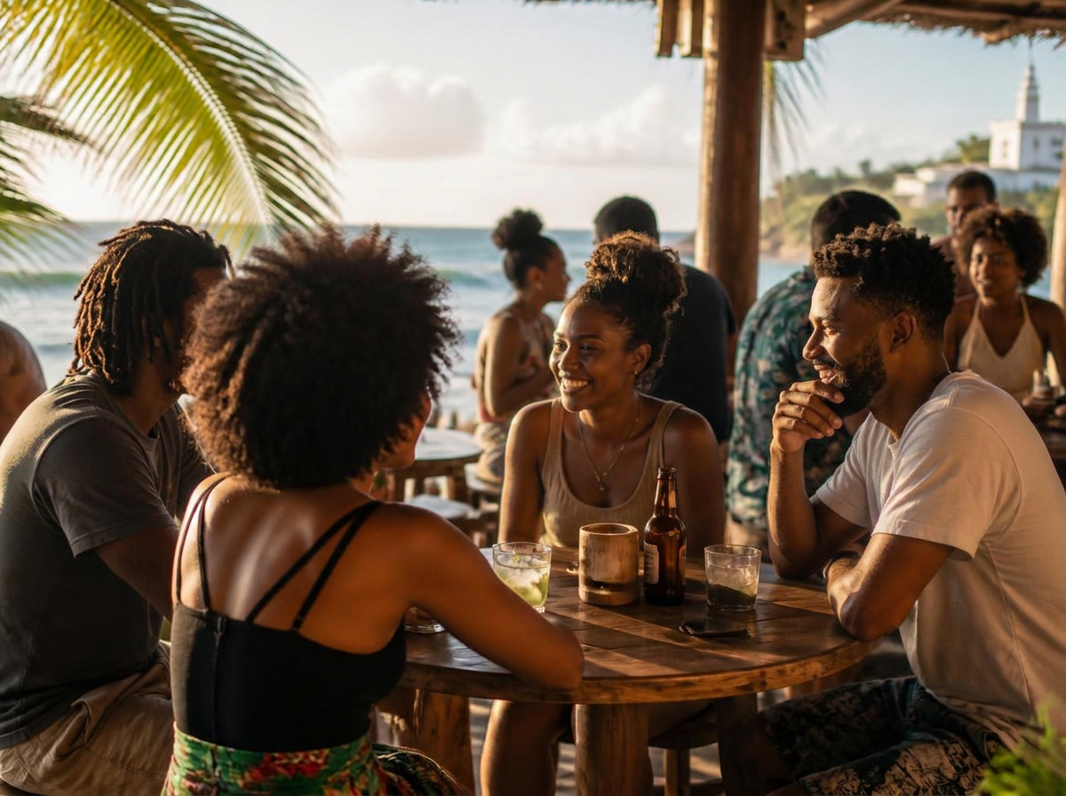 Language exchange meetup at Tiki Bar in Salvador
